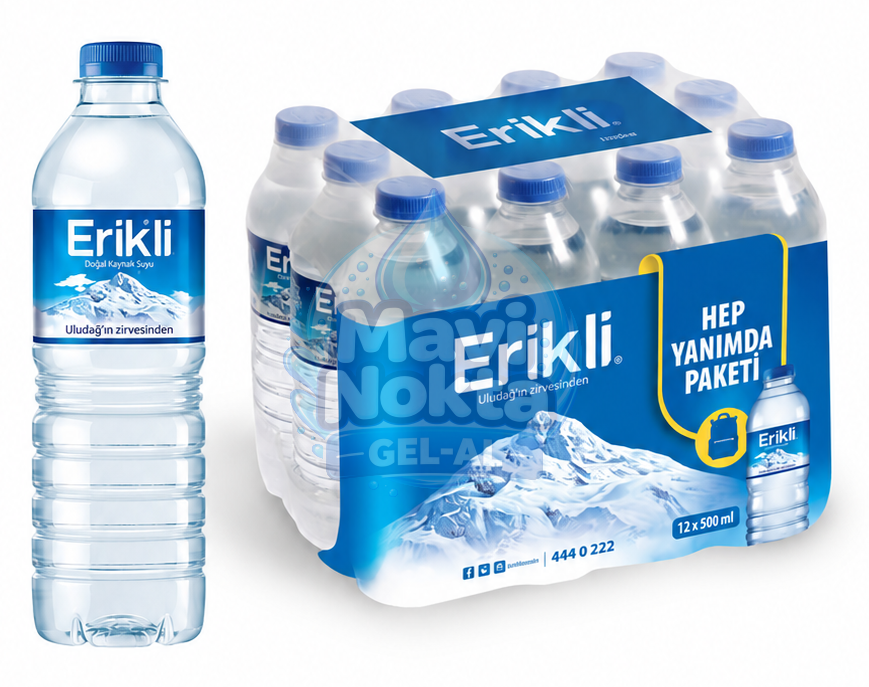 Erikli 0,5lt Pet Su 12'li Çayırova su ürünü