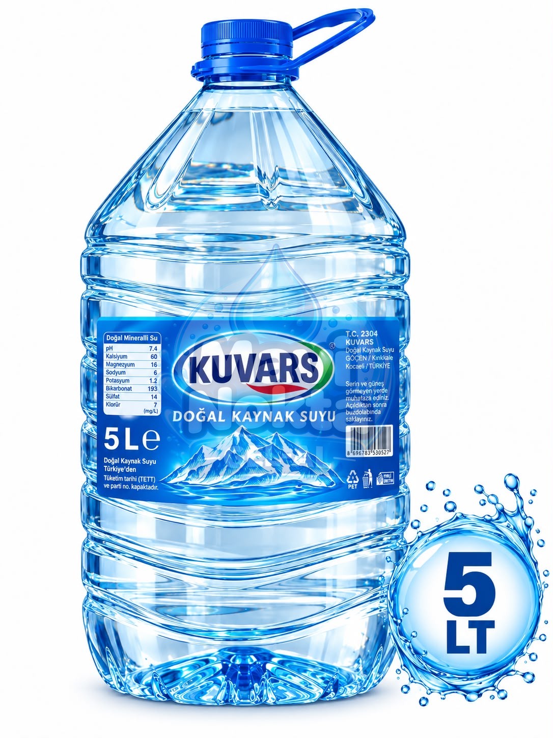 Kuvars 5lt Pet Su (Adet) Çayırova su ürünü